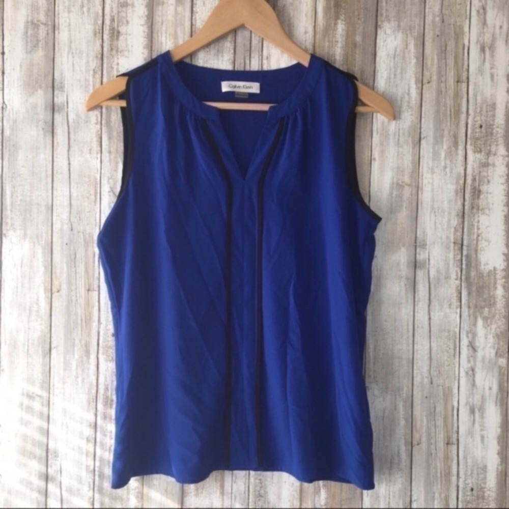 Calvin Klein Blue Sleeveless Blouse